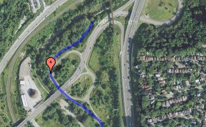 satellite image of Don Valley showing running route